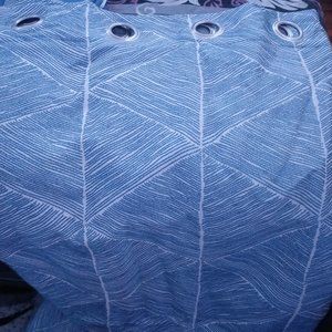 84 Inch Grommet Curtain Panel Blue Design